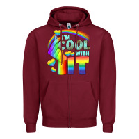 Burgundy Lgbtq İ'm Cool With İt Zipper Hoodie - BundleAndBundleShop