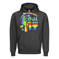 Charcoal Heather Lgbtq İ'm Cool With İt Zipper Hoodie - BundleAndBundleShop