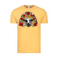 Vintage Mustard black and white baby cow floral rose rainbow Vintage Tee - BarkalooDesign