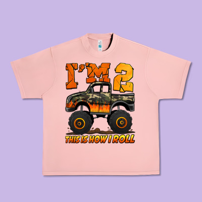 I'm Two This Is How I Roll Monster Truck Birthday Urban Heavy Tee Designed By Jasminsmagicworld