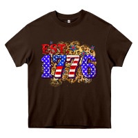 Chocolate Brown est. 1776 4th of july Heavy Core Tee - Zillion Design Studio