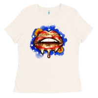 Bone leopard american flag lips Ladies Tee - Zillion Design Studio