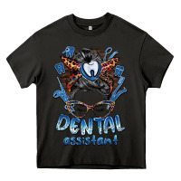 Asphalt dental assistant messy bun Heavy Core Tee - BarkalooDesign