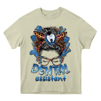 Mossy dental assistant messy bun Heavy Core Tee - BarkalooDesign