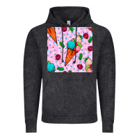 Vintage Black ice cream seamless pattern Vintage Hoodie - BundleAndBundleShop
