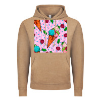Vintage Coffee ice cream seamless pattern Vintage Hoodie - BundleAndBundleShop