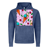Vintage Denim ice cream seamless pattern Vintage Hoodie - BundleAndBundleShop