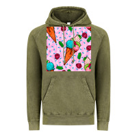 Vintage Olive ice cream seamless pattern Vintage Hoodie - BundleAndBundleShop