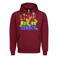 Burgundy Love Has No Gender Pride Lgbtq Zipper Hoodie - BundleAndBundleShop