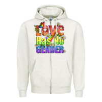 Oatmeal Heather Love Has No Gender Pride Lgbtq Zipper Hoodie - BundleAndBundleShop