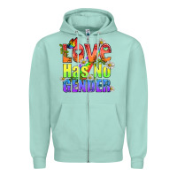 Seafoam Love Has No Gender Pride Lgbtq Zipper Hoodie - BundleAndBundleShop