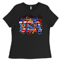 Black god bless the usa Ladies Tee - Zillion Design Studio