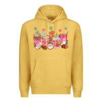 Antique Gold Pink gingerbread coffee cups Premium Hoodie - texasbilliewilder