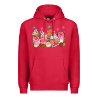 Cardinal Pink gingerbread coffee cups Premium Hoodie - texasbilliewilder