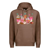 Chestnut Pink gingerbread coffee cups Premium Hoodie - texasbilliewilder