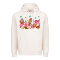 Pale Pink Pink gingerbread coffee cups Premium Hoodie - texasbilliewilder