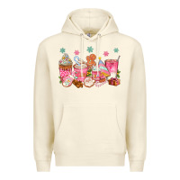Sandshell Pink gingerbread coffee cups Premium Hoodie - texasbilliewilder