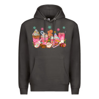 Smoke Pink gingerbread coffee cups Premium Hoodie - texasbilliewilder