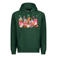 Sports Green Pink gingerbread coffee cups Premium Hoodie - texasbilliewilder