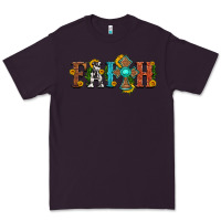 Plum faith with cross and sunflower Premium Tee - HRA Design Shop