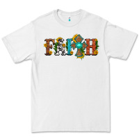 White faith with cross and sunflower Premium Tee - HRA Design Shop