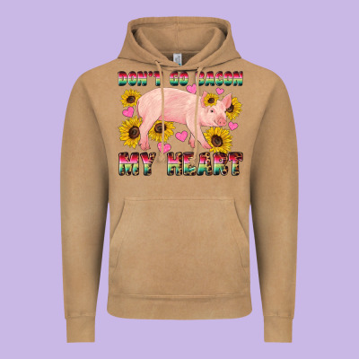Western Don't Go Bacon My Heart Pig Vintage Hoodie Designed By Artiststas