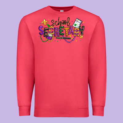 Mardi Gras School Secretary Premium Sweatshirt Designed By Texasbilliewilder