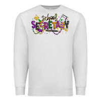 Oatmeal Heather mardi gras school secretary Premium Sweatshirt - texasbilliewilder