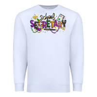 White mardi gras school secretary Premium Sweatshirt - texasbilliewilder