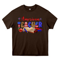 Chocolate Brown American teacher Heavy Core Tee - Zillion Design Studio