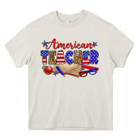 Cream American teacher Heavy Core Tee - Zillion Design Studio