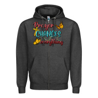 Charcoal Heather Prayer Changes Everything Zipper Hoodie - BundleAndBundleShop
