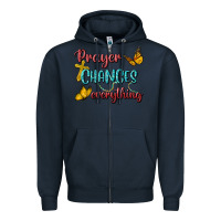 Navy Prayer Changes Everything Zipper Hoodie - BundleAndBundleShop