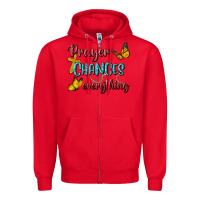 Red Prayer Changes Everything Zipper Hoodie - BundleAndBundleShop