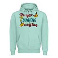 Seafoam Prayer Changes Everything Zipper Hoodie - BundleAndBundleShop