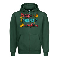 Sports Green Prayer Changes Everything Zipper Hoodie - BundleAndBundleShop