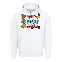White Prayer Changes Everything Zipper Hoodie - BundleAndBundleShop