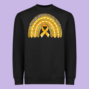 Childhood Cancer Awareness Rainbow (1) Heavyweight Sweatshirt Designed By Jasminsmagicworld