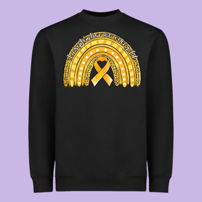 Childhood Cancer Awareness Rainbow (1) Heavyweight Sweatshirt Designed By Jasminsmagicworld