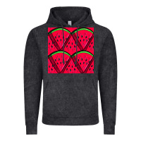 Vintage Black Watermelon Slices Seamless Pattern Vintage Hoodie - BundleAndBundleShop