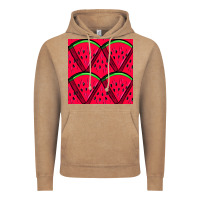 Vintage Coffee Watermelon Slices Seamless Pattern Vintage Hoodie - BundleAndBundleShop