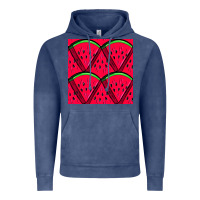 Vintage Denim Watermelon Slices Seamless Pattern Vintage Hoodie - BundleAndBundleShop