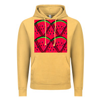 Vintage Mustard Watermelon Slices Seamless Pattern Vintage Hoodie - BundleAndBundleShop