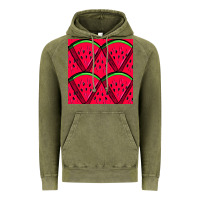 Vintage Olive Watermelon Slices Seamless Pattern Vintage Hoodie - BundleAndBundleShop