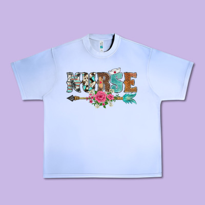 Western Nurse Arrow Floral Urban Heavy Tee Designed By Barkaloodesign