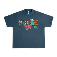 Midnight Navy western nurse arrow floral Urban Heavy Tee - BarkalooDesign