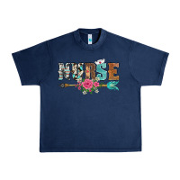 Navy western nurse arrow floral Urban Heavy Tee - BarkalooDesign