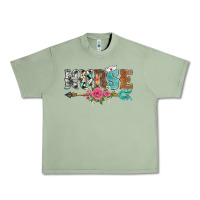 Oil Green western nurse arrow floral Urban Heavy Tee - BarkalooDesign