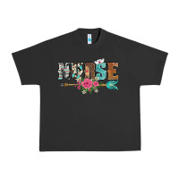 Pigment Black western nurse arrow floral Urban Heavy Tee - BarkalooDesign