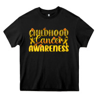 Black Childhood Cancer Awareness Heavy Core Tee - texasbilliewilder